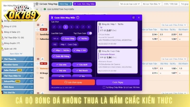 Bí kíp cá độ bóng đá không thua từ chuyên gia Ok789 hàng đầu 1 Cách cá độ bóng đá không thua đơn giản là nắm chắc kiến thức cơ bản