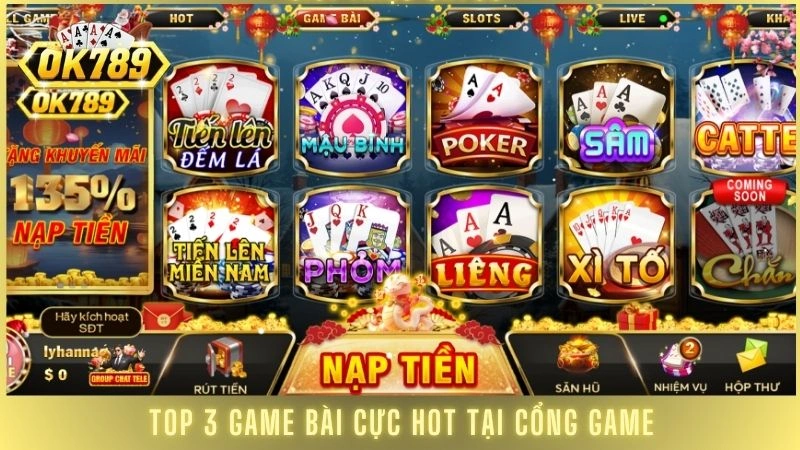 Top 3 game bài cực hot tại cổng game