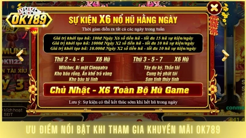 Khuyến mãi Ok789 - Cập nhật ưu đãi cực sốc mới nhất 2 Ưu điểm nổi bật khi tham gia khuyến mãi OK789