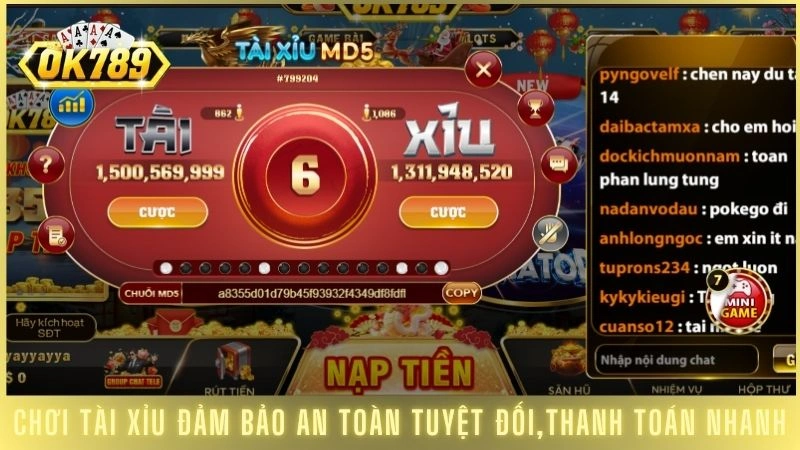Tài xỉu online OK789 - Bí quyết vào bờ an toàn 100% 2 Chơi tài/xỉu đảm bảo an toàn tuyệt đối, thanh toán nhanh