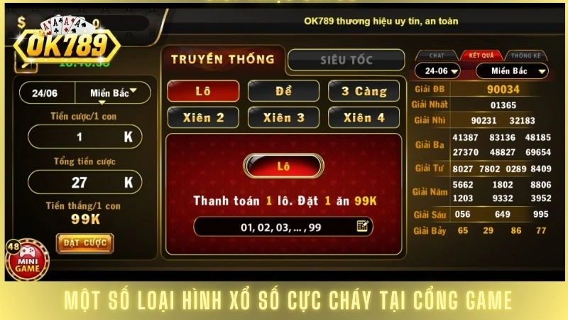 Một số loại hình xổ số cực cháy tại cổng game